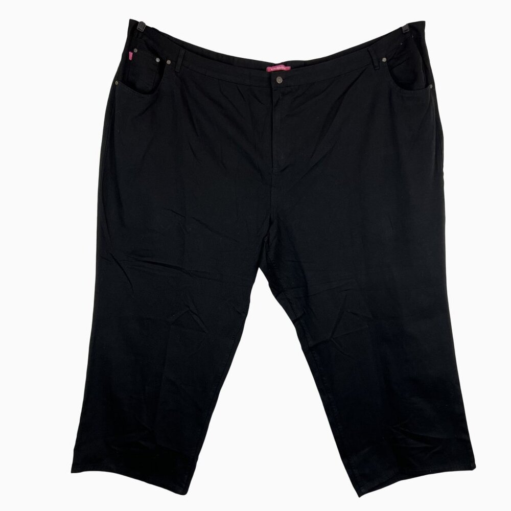 Womans 44W 44L Black 5-Pocket 100% Cotton Natural Fit Denim Pants Woman Within
